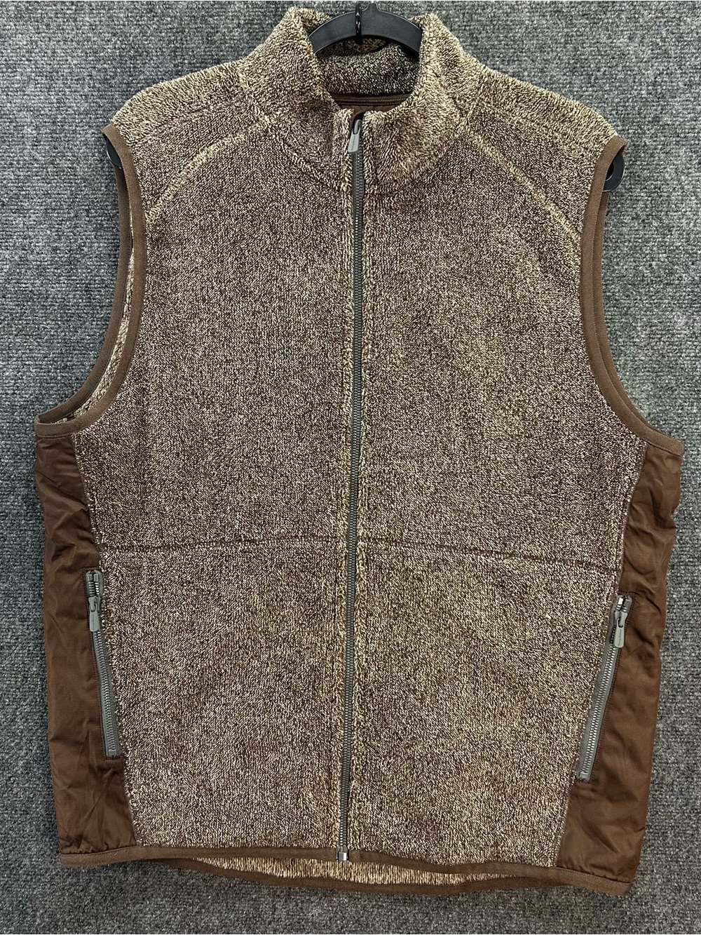 Tommy Bahama Fleece Vest Mens M Brown Full Zip Soft Mock Neck Gorpcore Cabin